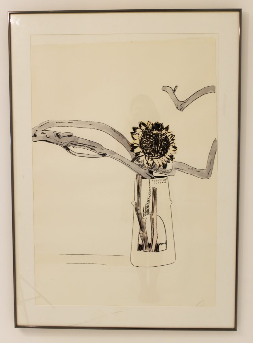 Andy Warhol Hand Colored Flower: Hand Colored Flower by Andy Warhol. He was an American artist who was a leading figure in the visual art movement known as pop art. His works explore the relationship between artistic expression, cele