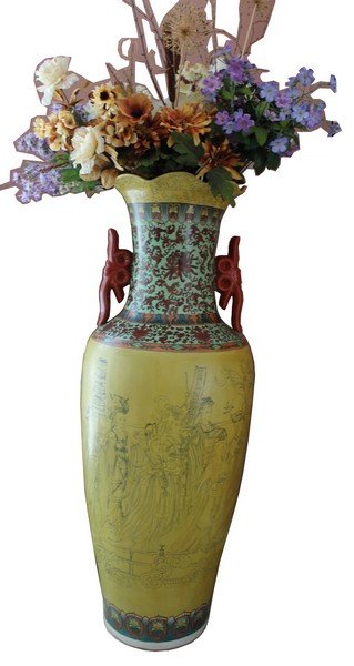 Large Decorative Asian Urn Vase (1 of 10)