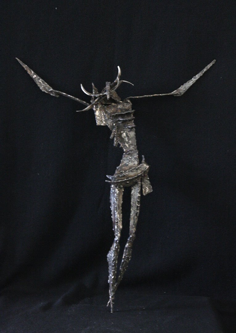 Christ on the Cross by Marian Owczarski: Stainless Steel, 20.5 x 17 x 5 in