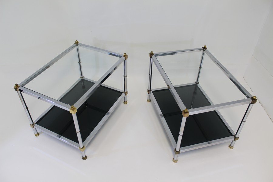 Pair of Maison Jansen Chrome & Brass End Tables (1 of 9)