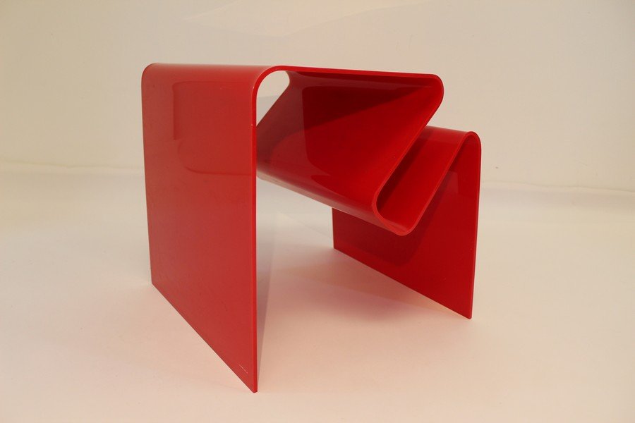 Neil Small Red Magazine Rack Table (1 of 8)