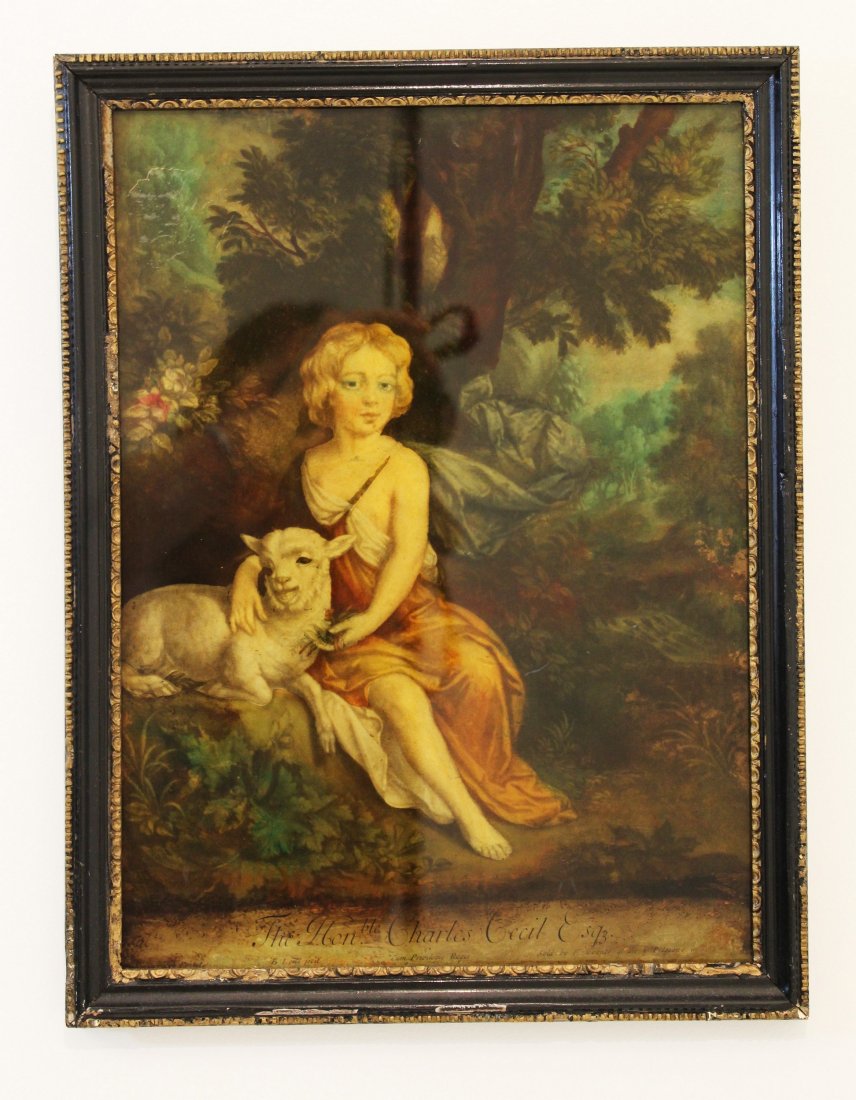 Woman with Lamb by Unknown 19th Century Artist (1 of 7)