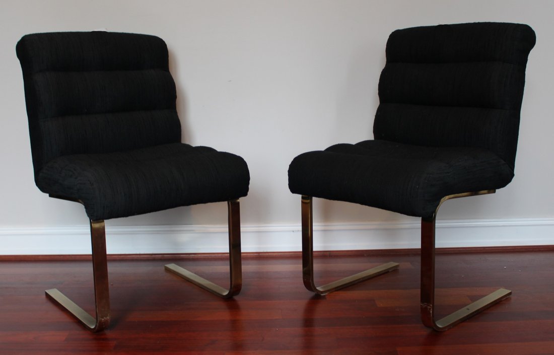 Pair of Black and Brass Chairs (1 of 8)