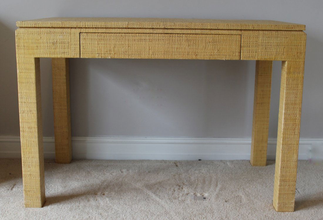 Lacquered Grasscloth Desk Springer Era: Dimensions: 43" L x 24" W x 30" H