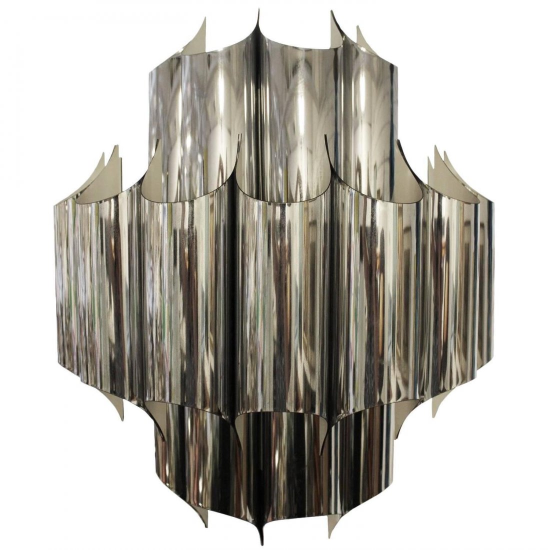 Robert Sonneman Chrome Plated Steel Tubular Chandelier (1 of 8)