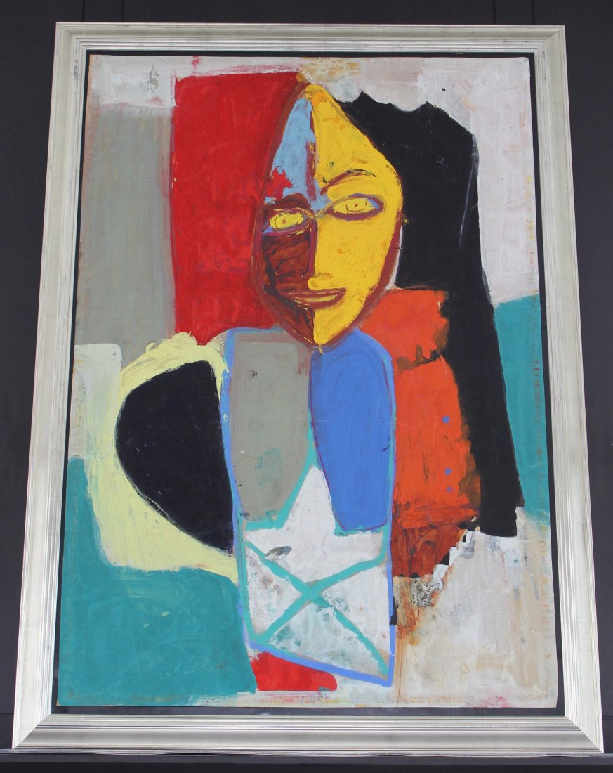 "Dream Prophet" by Jamali: Gorgeous pigmentation on cork art by Jamali. Includes COA.A NYC based artist for over 40 years, is the originator of the style Mystical Expressionism. The history of his works has been published by Ri