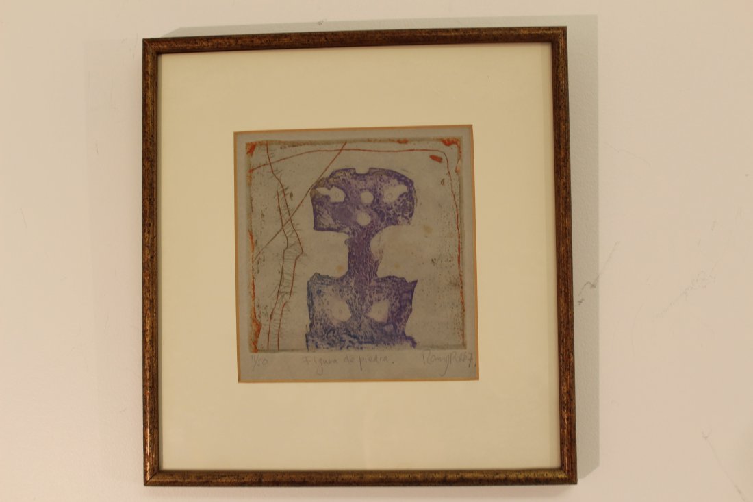 Fernando Ramos Prida signed "Stone Figure" Etching (1 of 5)