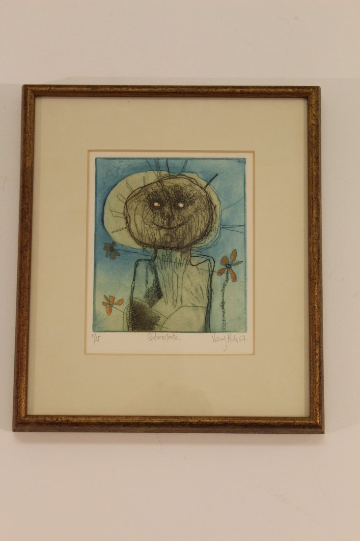 Fernando Ramos Prida signed "Self Portrait" Etching (1 of 5)