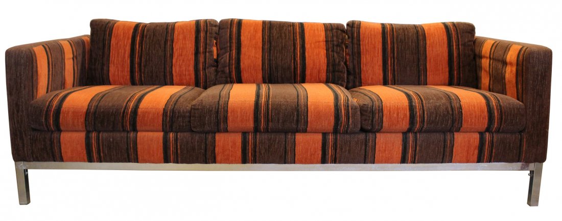 Milo Baughman Chrome Base Sofa (1 of 8)