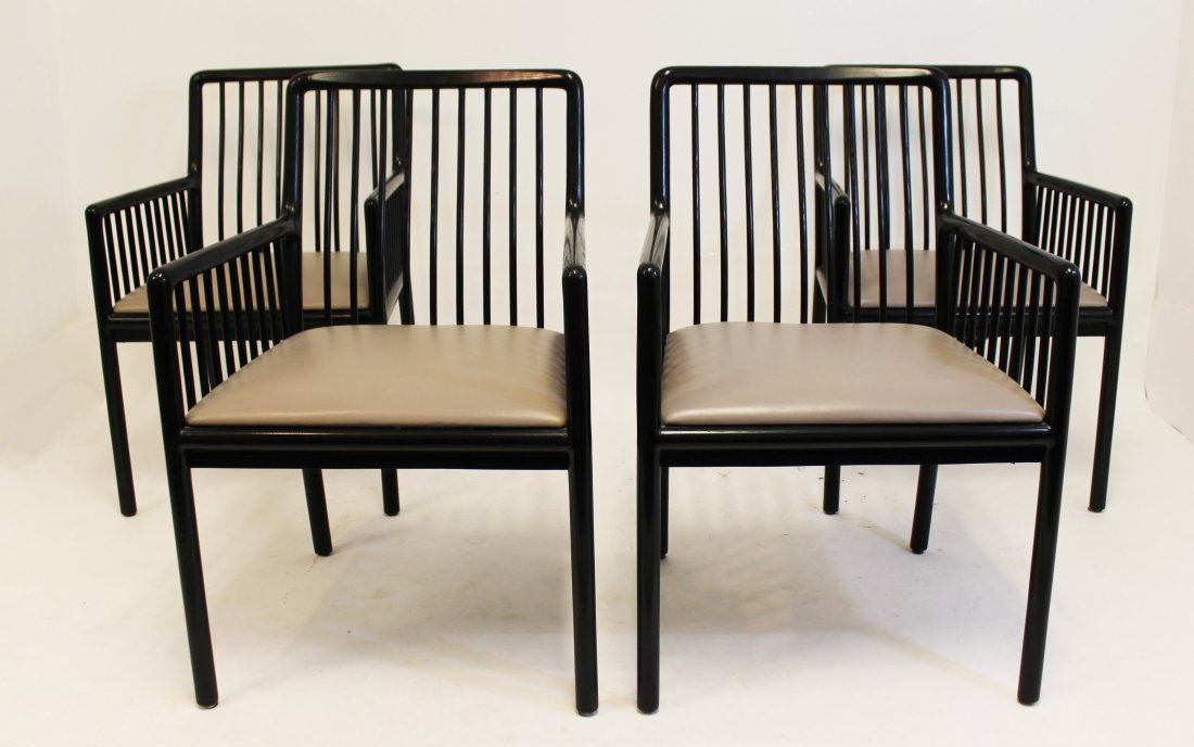 Ward Bennett for Brickel Associates Set of 4 Black Arm (1 of 10)