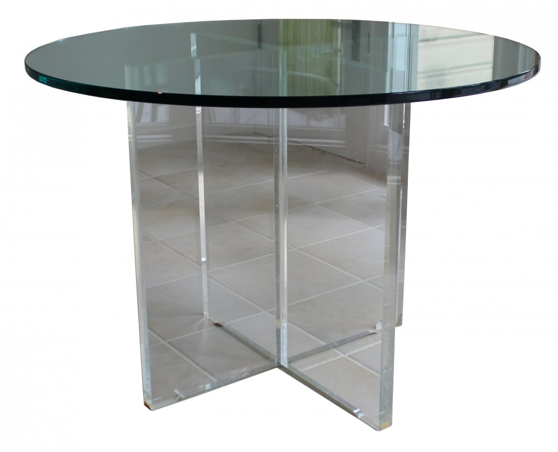 Glass Lucite Dinette Round Dining Table Hollis Jones (1 of 5)