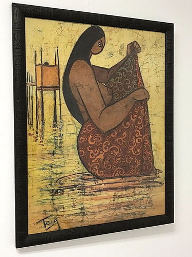 Painting Of A Woman Chuah Thean Teng Batik On Cloth Dec 10 2016 Le Shoppe Too In Mi