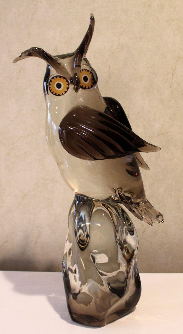 Licio Zanetti Signed Italian Murano Art Glass Owl (1 of 7)