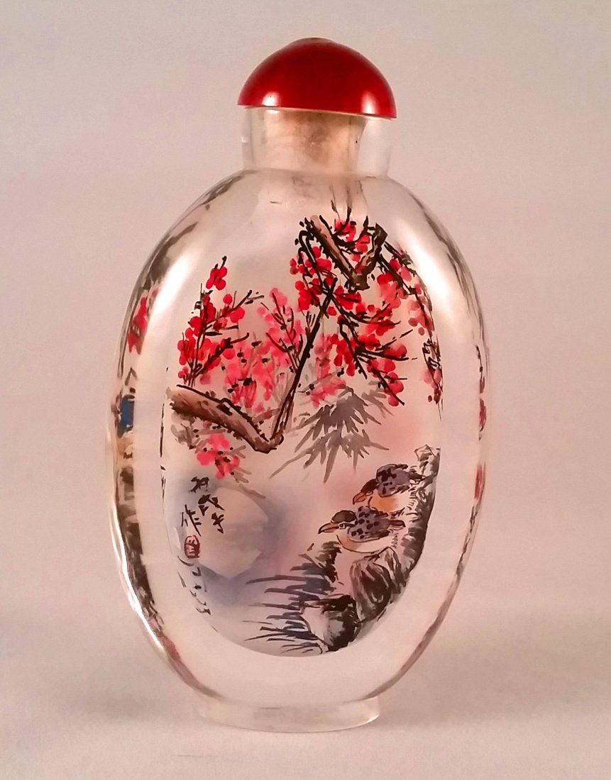 Heavy GLASS Chinese Snuff Bottle (1 of 2)