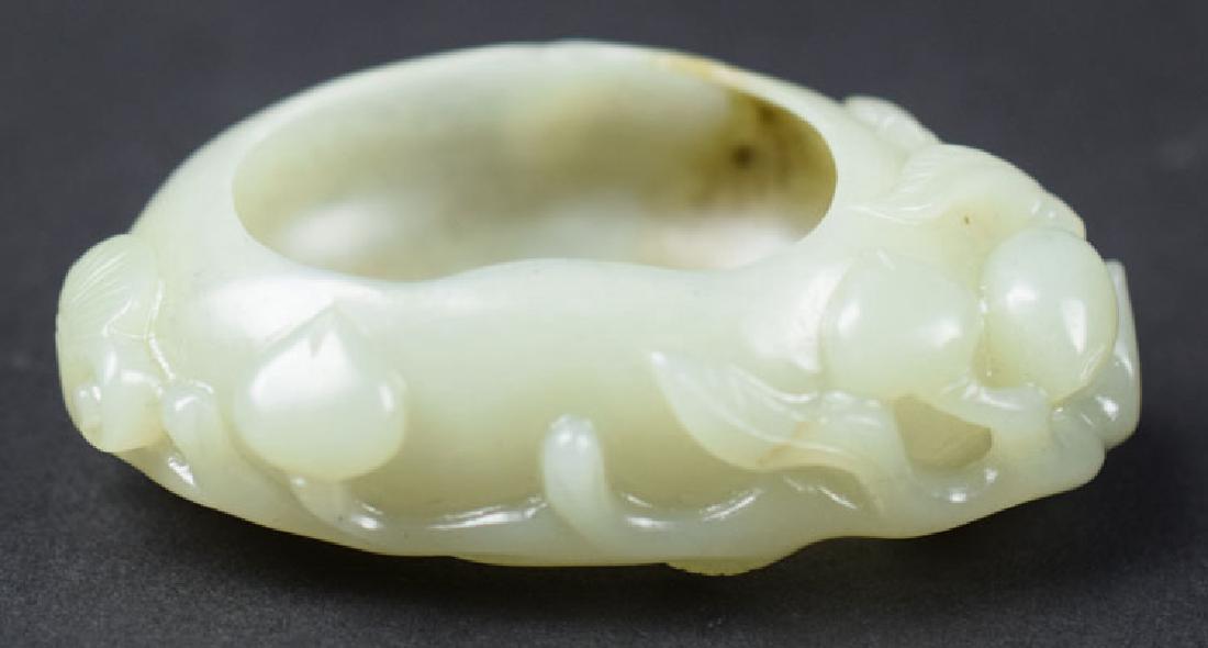 Chinese carved White jade brush washer (1 of 5)