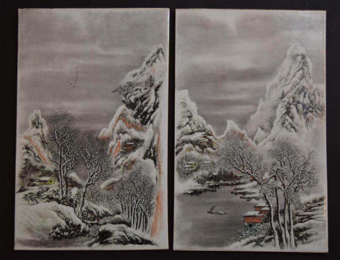 Pr. Chinese Republic Famille Rose porcelain plaques (1 of 4)