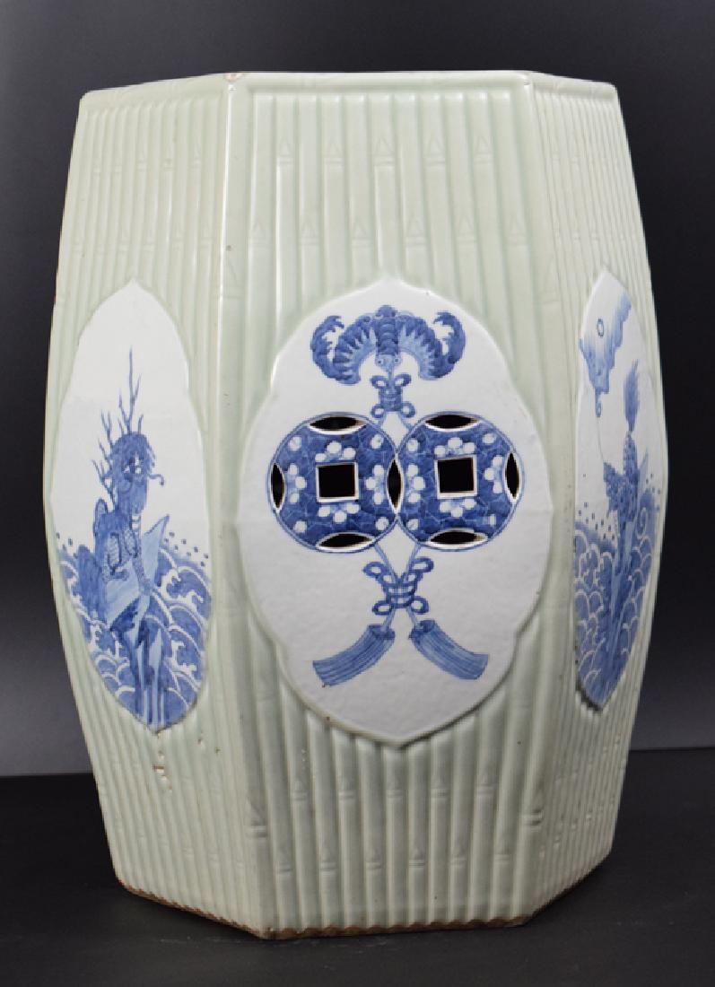 Chinese Qing blue and white porcelain hexagonal garden (1 of 7)