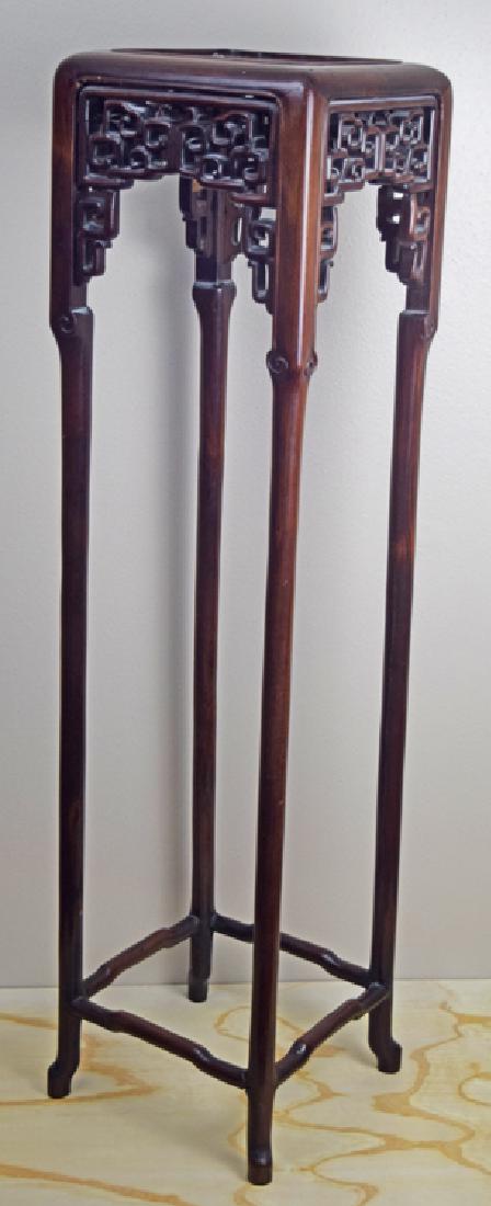 Chinese Qing carved rosewood pedestal (1 of 5)
