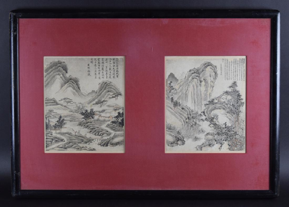 Pr. Chinese Qing framed watercolor painting (1 of 10)