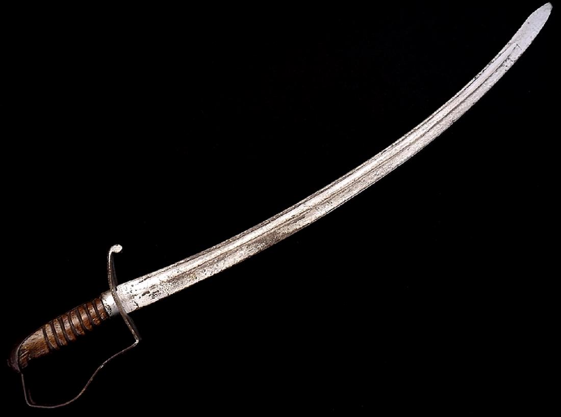 Unusual Model 1818 Star Cavalry Sword, Possibly: Unusual Model 1818 Star Cavalry Sword, Possibly Confederate used in American Civil War. Iron mounts and fluted wooden grip. blade with large fuller and distinctive tip. Fare condition, unusual silvere