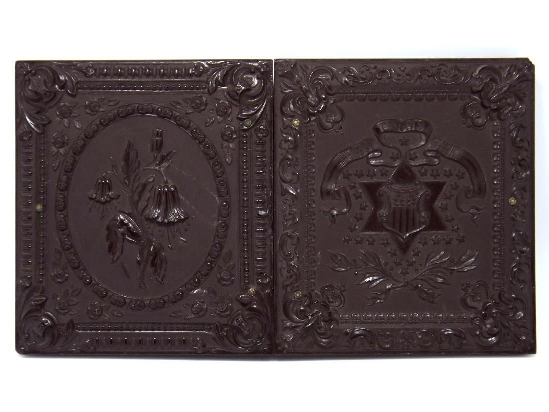 Nice Civil War era Patriotic motifs Thermoplastic Union: Nice Civil War era Patriotic motifs Thermoplastic Union Case for 1/6 plate Tintype Ambrotype