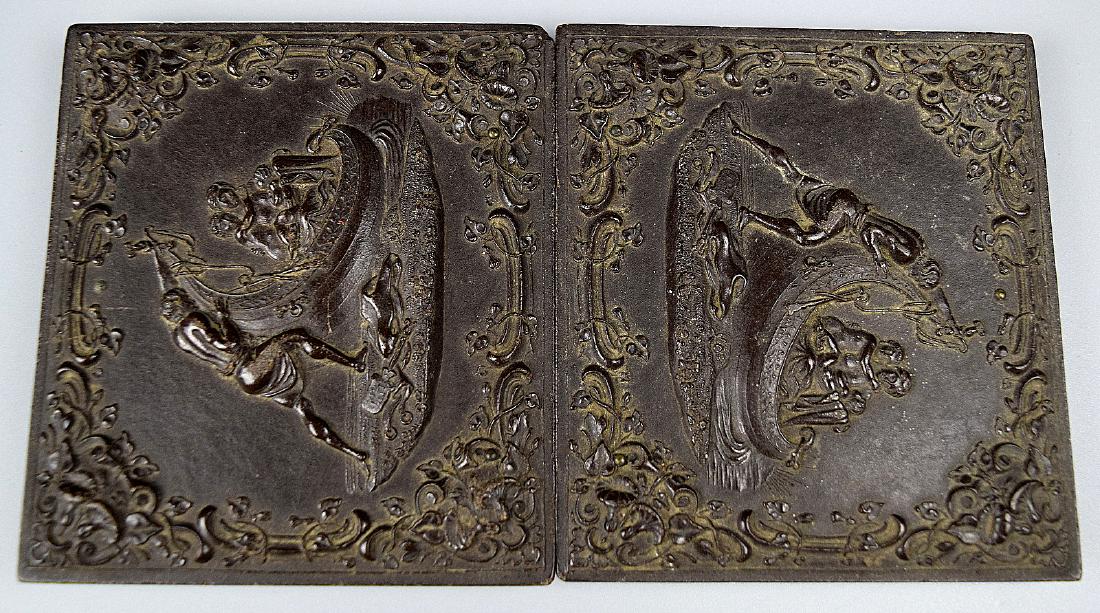 Rare "Voyage of Life" Thermoplastic Union Case for 1/6: Rare "Voyage of Life" Thermoplastic Union Case for 1/6 plate Tintype Ambrotype, Civil War era