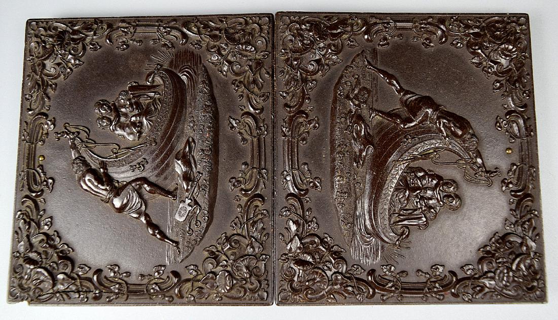 Rare "Voyage of Life" Thermoplastic Union Case for 1/6: Rare "Voyage of Life" Thermoplastic Union Case for 1/6 plate Tintype Ambrotype, Civil War era