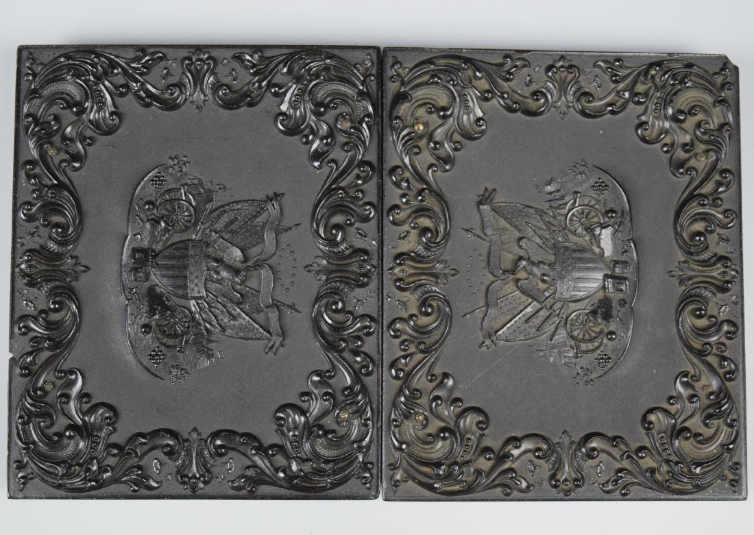 Scarce Patriotic "Union & Constitution" 1/4 plate: Scarce Patriotic "Union & Constitution" 1/4 plate Thermoplastic Union Case for Tintype Ambrotype Daguerreotype Civil War image