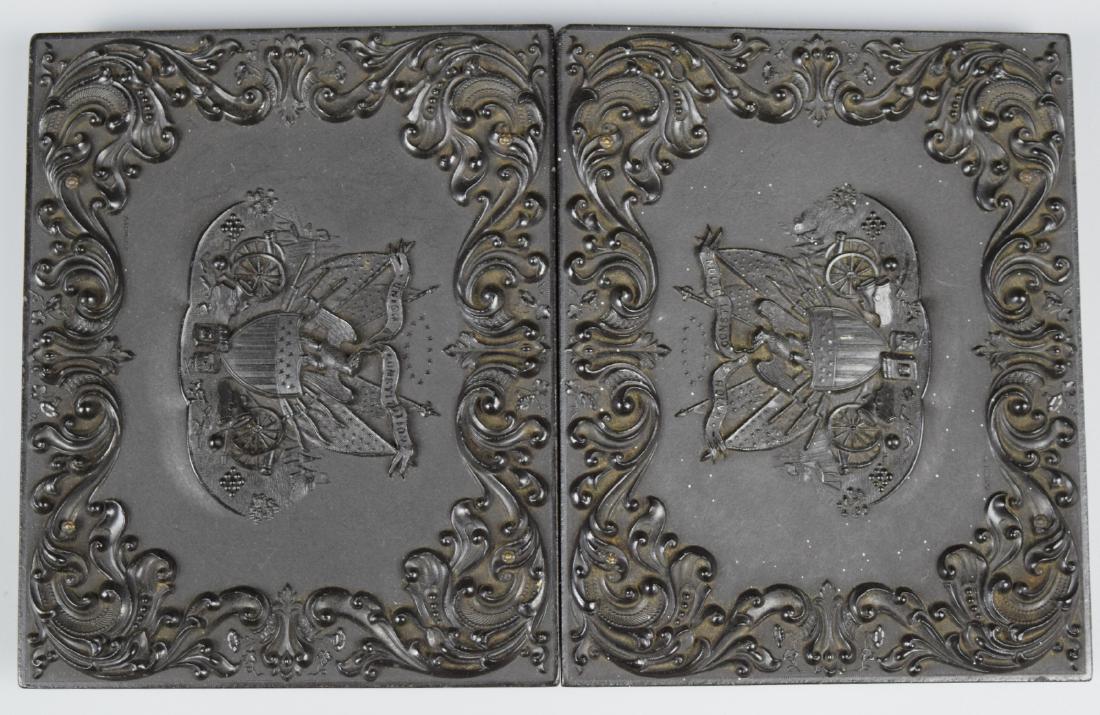 Scarce Patriotic "Union and Constitution" 1/4 plate: Scarce Patriotic "Union and Constitution" 1/4 plate Thermoplastic Union Case for Tintype Ambrotype Daguerreotype Civil War image