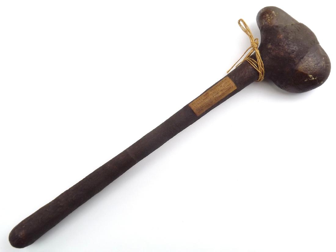 Rare Prehistoric Australian Aborigine Stone Age Battle: Rare Prehistoric Australian Aborigine Stone Age Battle Axe Weapon. Primitive Man's First Weapon. Rare and exceptionally early. Still has an old description tag, possibly from a museum. In a great cond