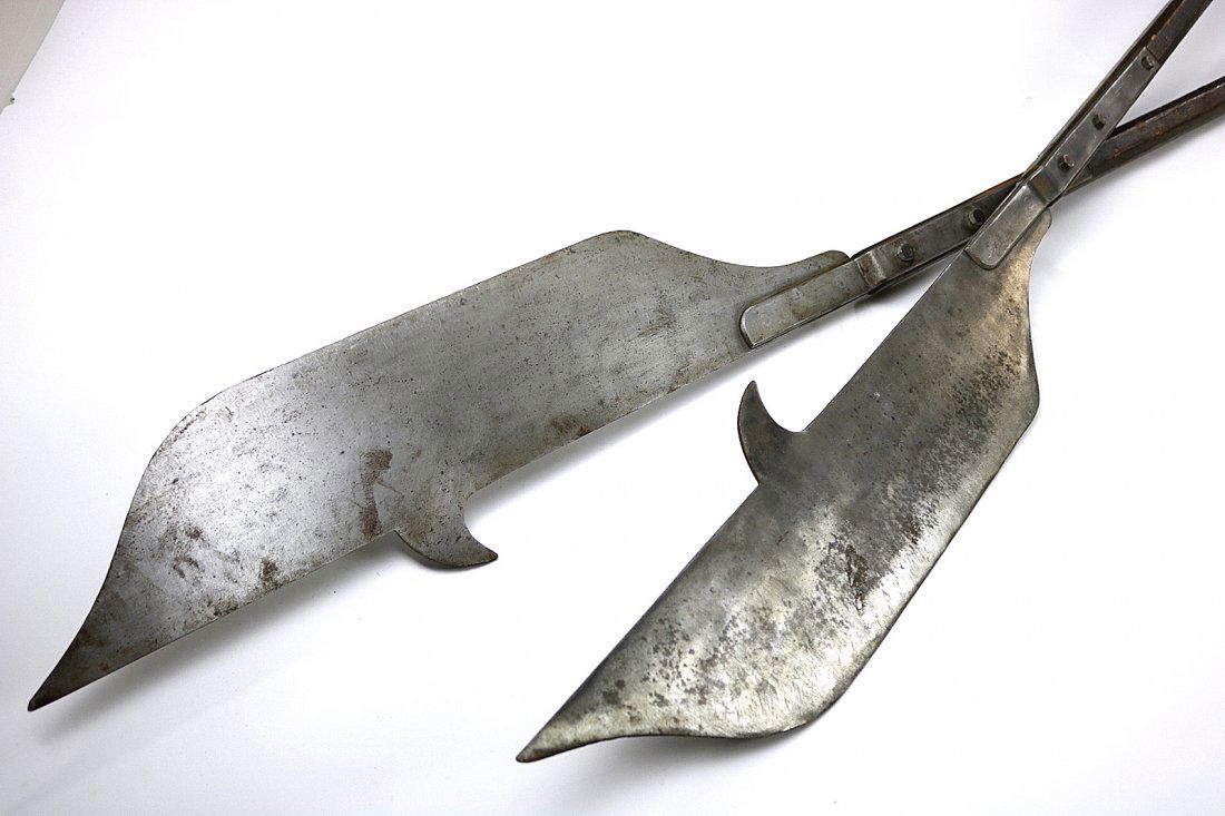 Pair of 15th C. Style French VOULGE Polearm Ax Halberds: A nice looking pair of Voulge polearms, with their broad single edged blades of distinctive Hatchet form similar to the Glaive polearms, both used during the later Medieval era by French and Italian t