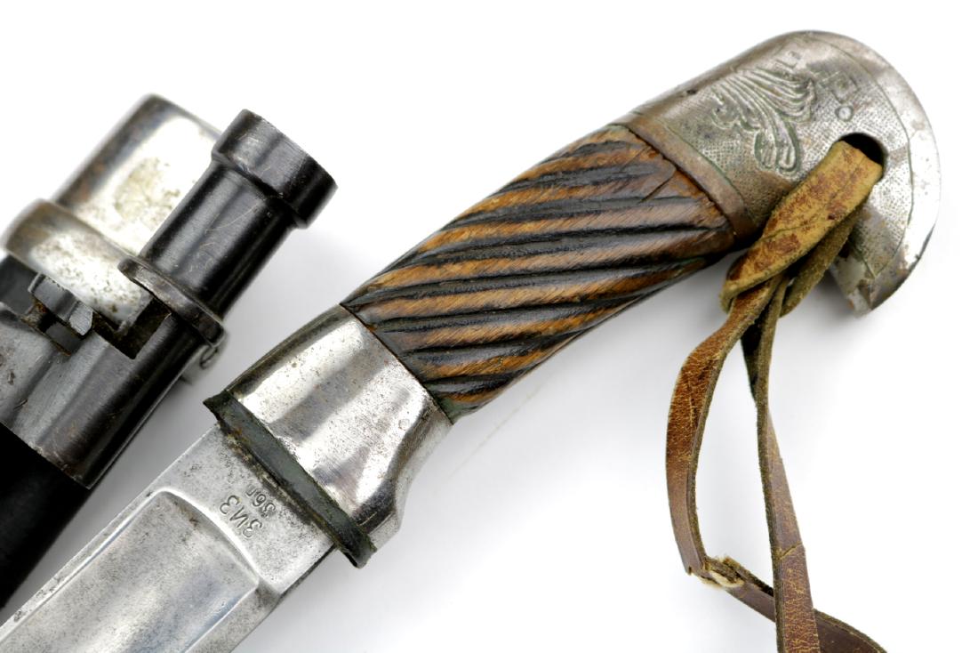 Rare Dated 1936 Russian Soviet NKVD Shashka Sword: 1936 Russian Soviet NKVD Shashka Sword. Pommel with "CCCP". Marked blade. Matching fittings on sword and scabbard. Comes with attached bayonet. Total Length (inside scabbard if present) : 38 1/4", Bla