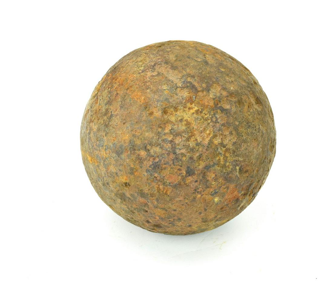 Antique Civil War Iron Canon Ball: Authentic Civil war period iron canon ball.Provenance - Robert (Bob) N. Green began collecting in the NYC area inn the 1950s. Originally he ran ads in the Shotgun News for antique firearms. He worked