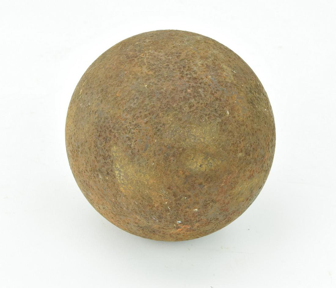 Antique Civil War Iron Canon Ball: Authentic Civil war period iron canon ball.Provenance - Robert (Bob) N. Green began collecting in the NYC area inn the 1950s. Originally he ran ads in the Shotgun News for antique firearms. He worked
