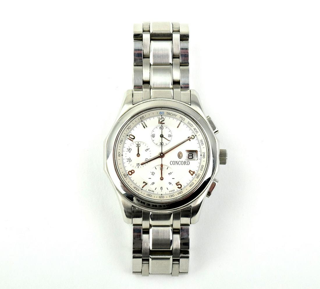 Concord 14 A7 1891 Chronograph Automatic Stainless: Very Fine Concord 14 A7 1891 Chronograph Stainless Steel Automatic Watch On Bracelet. Water resistant, sapphire crystal, date.Case is 40mm ( without crown ).