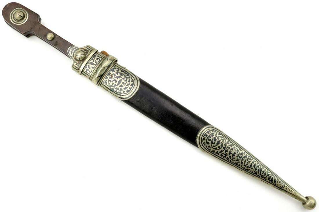 Rare Well Marked WW I era Russian KKV "Kuban Kossack: Rare Well Marked WW I era Russian KKV "Kuban Kossack Army" Officers KINJAl Dagger. With its broad multi-fullered blade having etched panels on both sides, one with a Regiment indication "KKV" another 