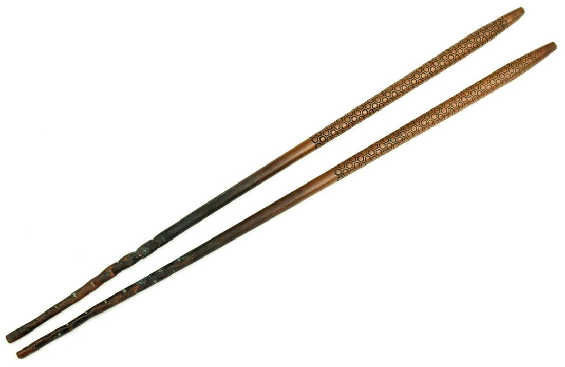 Japanese MeiJi era Red Copper Charcoal ChopSticks for: Japanese MeiJi era Red Copper Charcoal ChopSticks for TEA CEREMONY.