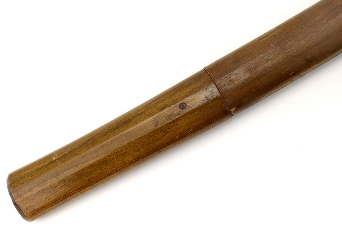 Koto era Japanese Samurai Wakizashi Sword in Old Shira: Koto era Japanese Samurai Wakizashi Sword in Old Shira Saya Case ~ Nice Hamon Temper Line. Total Length (inside scabbard if present) : 24 1/4" Blade Length (Nagasa) : 17 3/4" ~~~~~ LIVEAUCTIONEERS.COM