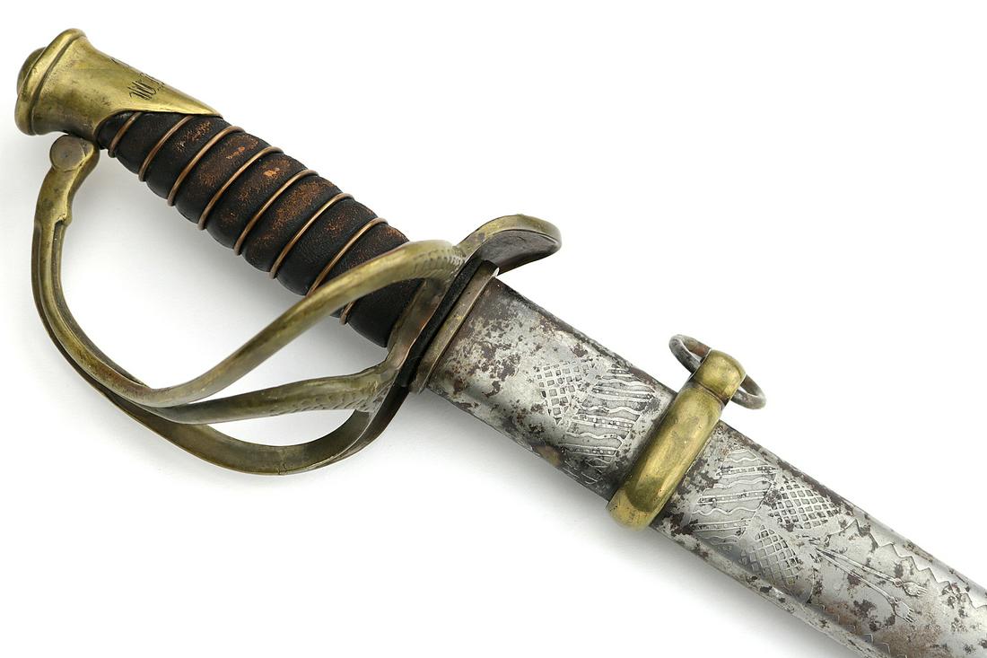 American Civil War era Confederate Officer's Sword by: LIVEAUCTIONEERS.COM BIDDERS, PLEASE VIEW MANY MORE DETAILED PHOTOS IN HIGHER RESOLUTION ON OUR WEBSITE sofedesignauctions.com AS LIVEAUCTIONEERS ONLY ALLOWS 20 PHOTOS. THANK YOU ~ ! ~~~~~~ American Ci
