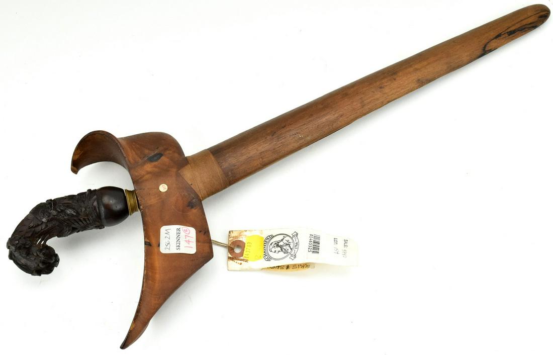 Ex Christies & Skinner Martin Voigt Collection Kris: Up for the auction is a very fine rare antique ex - Christie's ( April 1997 ) and Skinner auctions Kris Keris dagger /sword with meteorite blade from Martin Voigt, German Postmaster of New Guinea c.19