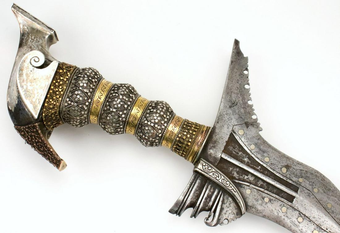Very Strong 19th C. Philippine Moro Datu's KRIS Sword ~: This is a classic sword of the Moro people of the southern Philippines and of the Sulu Sea areacalled a kris. The classic Moro kris is based heavily on the Indonesian keris but is distinctlylarger and