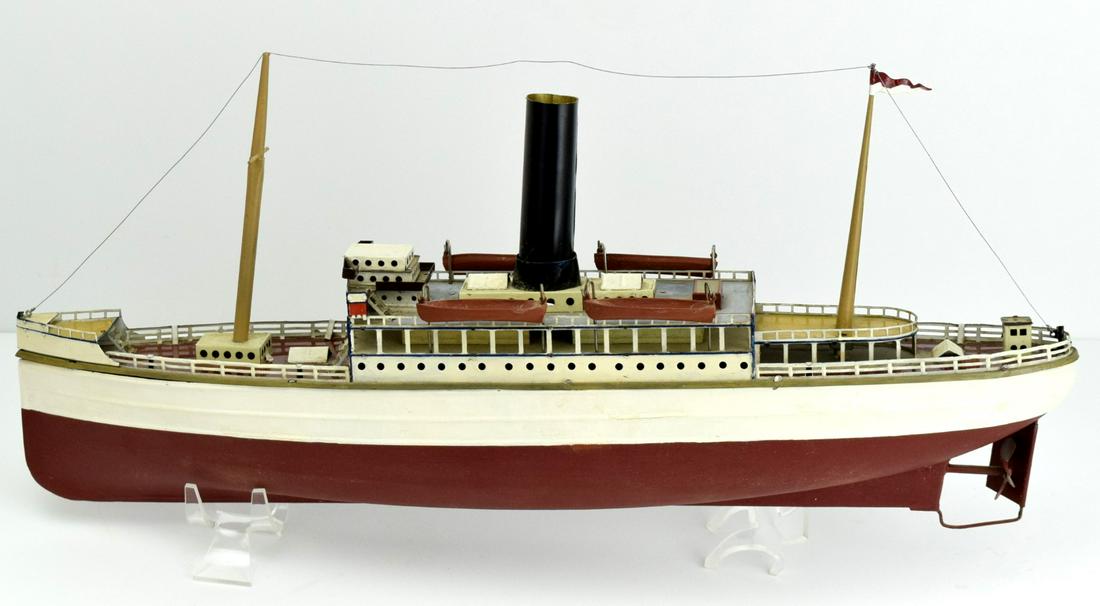 RARE FLEISCHMANN 20" GERMAN TIN OCEAN LINER BOAT/SHIP (1 of 7)