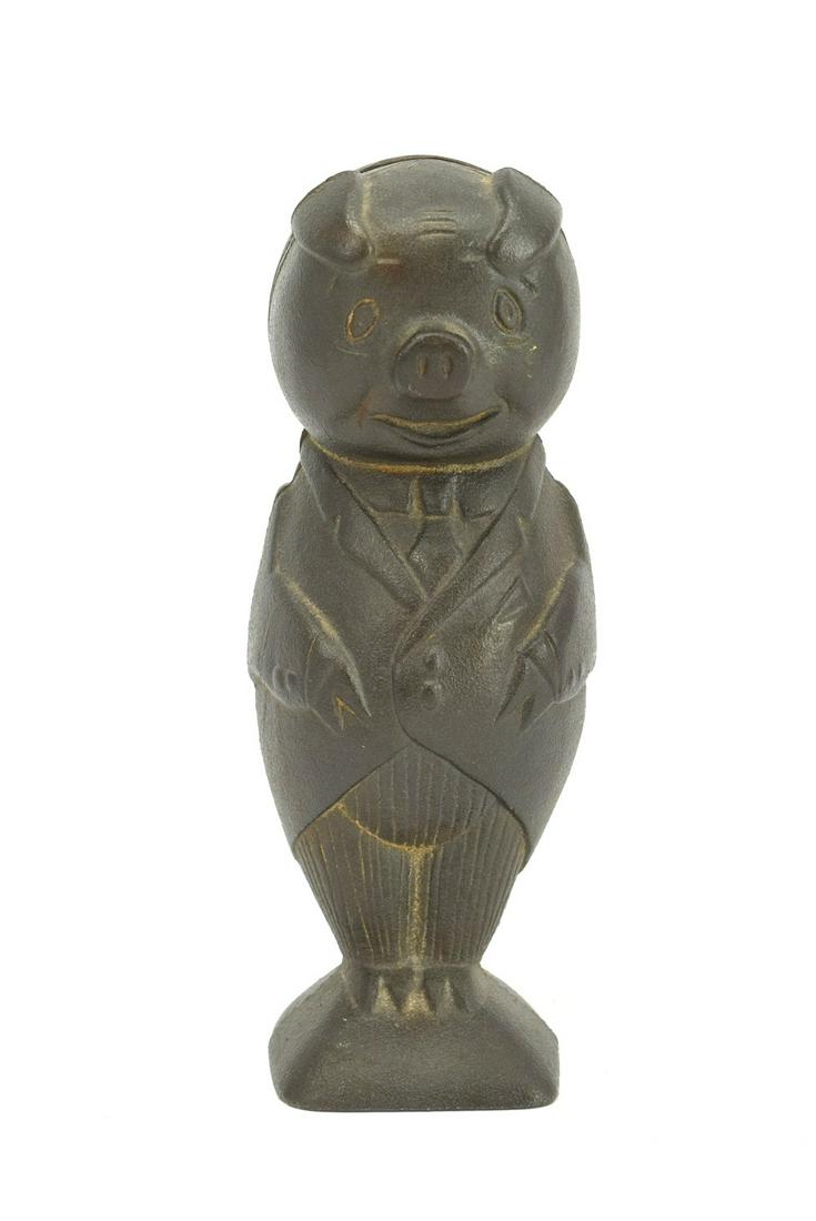 VINTAGE CAST IRON PIG IRON BANK BANK ON REPUBLIC: Bank Of Republic Pig Iron Advertising Cast Iron bank. Rare Convention Item. Toy handed out at Foundrymen's Convention in Cleveland, Ohio for Convention attendees. Measures 7 inches tall- Is very heavy