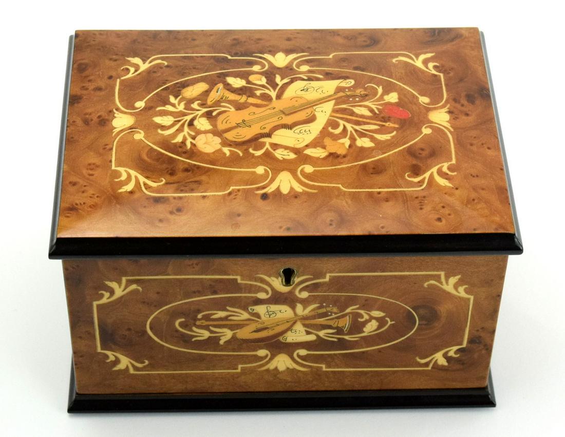 Italian Vintage Inlayed Wood Music Jewelry Box (1 of 4)