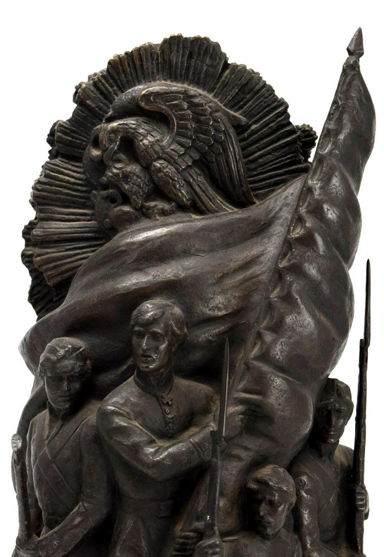 Antique Mexican "Boy Heroes" Metal Sculpture: Great sculpture of six NiÃ±os HÃ©roes ("Boy Heroes") who died defending Mexico City's Chapultepec Castle from invading US forces on 13th Septmeber 1847. There is a monument to the six at the entra