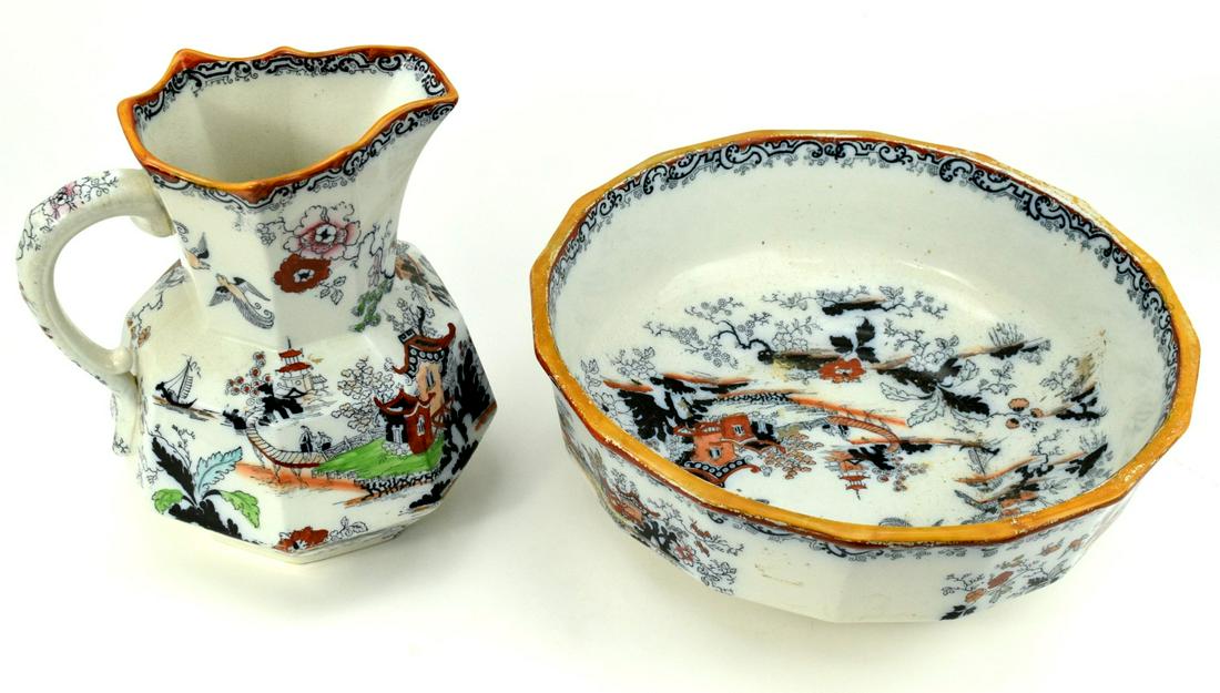Antique Mason's Ironstone China Pitcher Bowl (1 of 11)