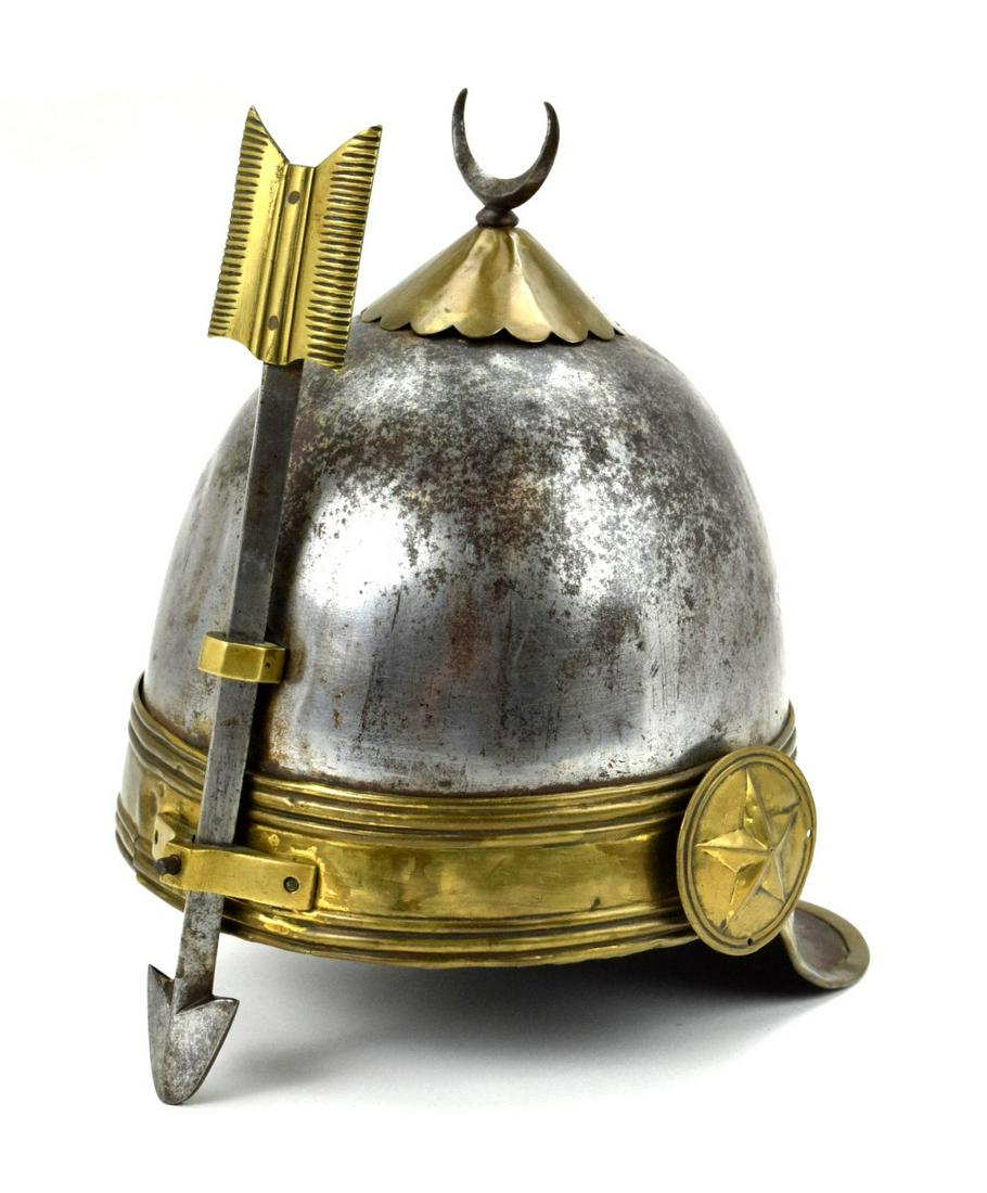 Rare Islamic Egyptian Kledive Bodyguard's Armor Helmet: Rare Islamic Egyptian Kledive Bodyguard's Armor Helmet ~ Circa 1860s. ~~~~~~ DEAR BIDDERS, Please View More Detailed Close-Up Images by visiting our website - Sofedesignauctions.com ~ Thank you ! ~~~~