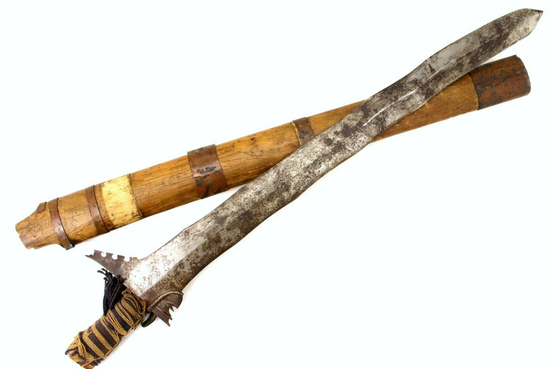 Antique Philippine Moro KRIS Battle Sword.: Antique Philippine Moro KRIS Battle Sword. Total length (inside scabbard if present) : 29", Blade length : 24 3/4". ~~~~~~ DEAR BIDDERS, Please View More Detailed Close-Up Images by visiting our websi