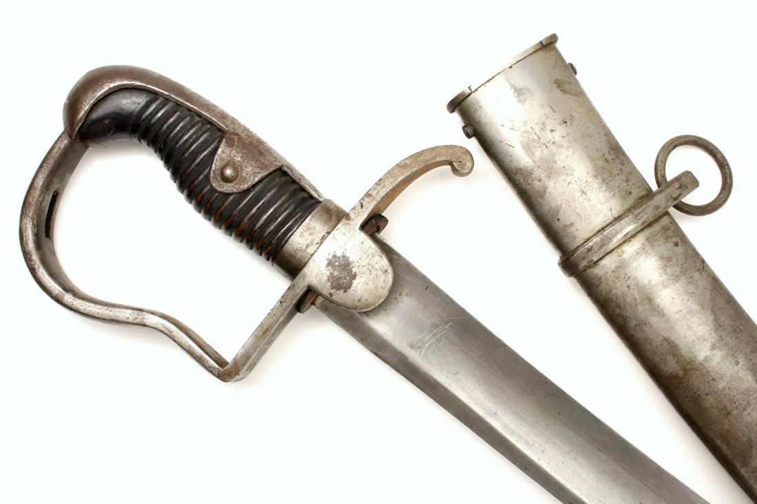 German WW I era BLUCHER Cavalry Battle Sword with: German WW I era BLUCHER Cavalry Battle Sword with Regimentally Marked Hilt & Blade. Total length (inside scabbard if present) : 39 1/4" , Blade length : 32". ~~ DEAR BIDDERS, Please View More Detailed