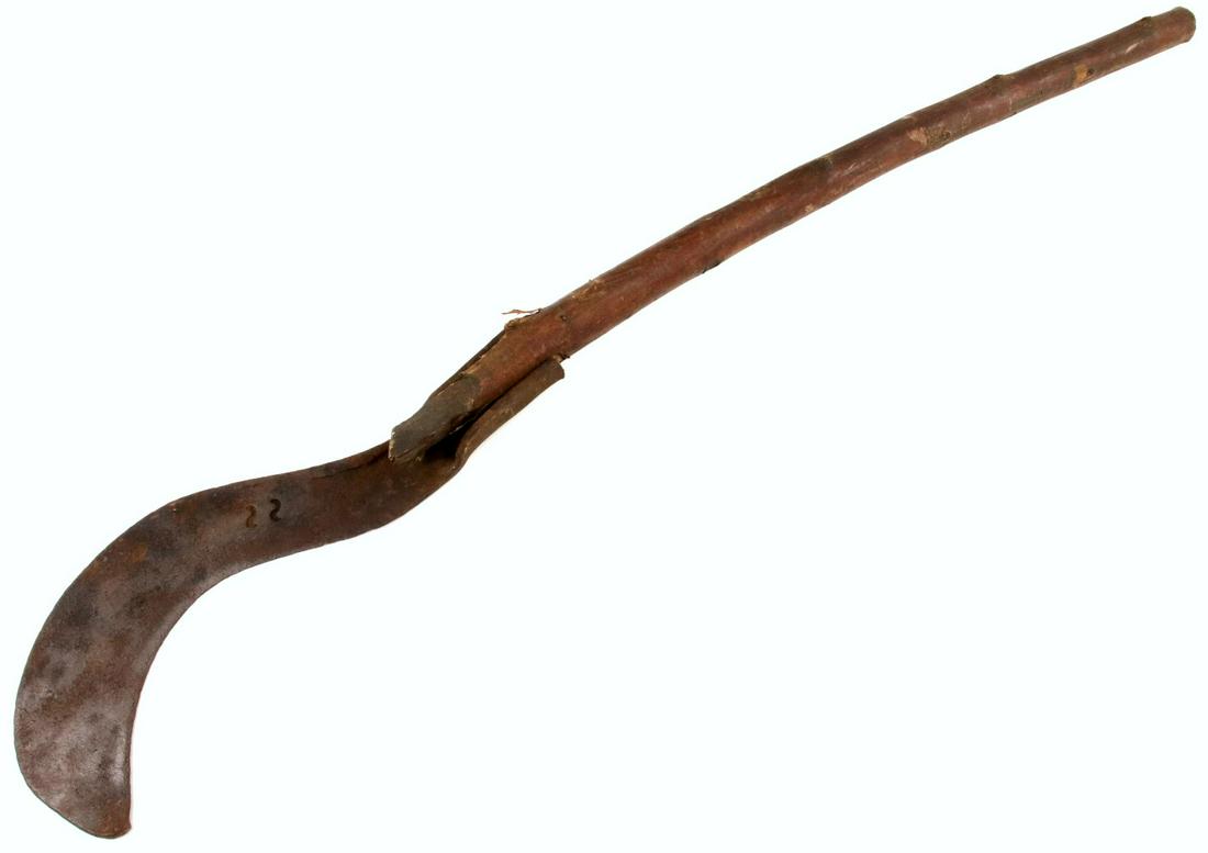 Early Italian Medieval 15th-16th C. BILL Polearm Ax: Early Italian Medieval 15th-16th C. BILL Polearm Ax with Characteristic to Italy Maker Marks. Total length (inside scabbard if present) : 48" , Blade length : 19". ~~ DEAR BIDDERS, Please View More De